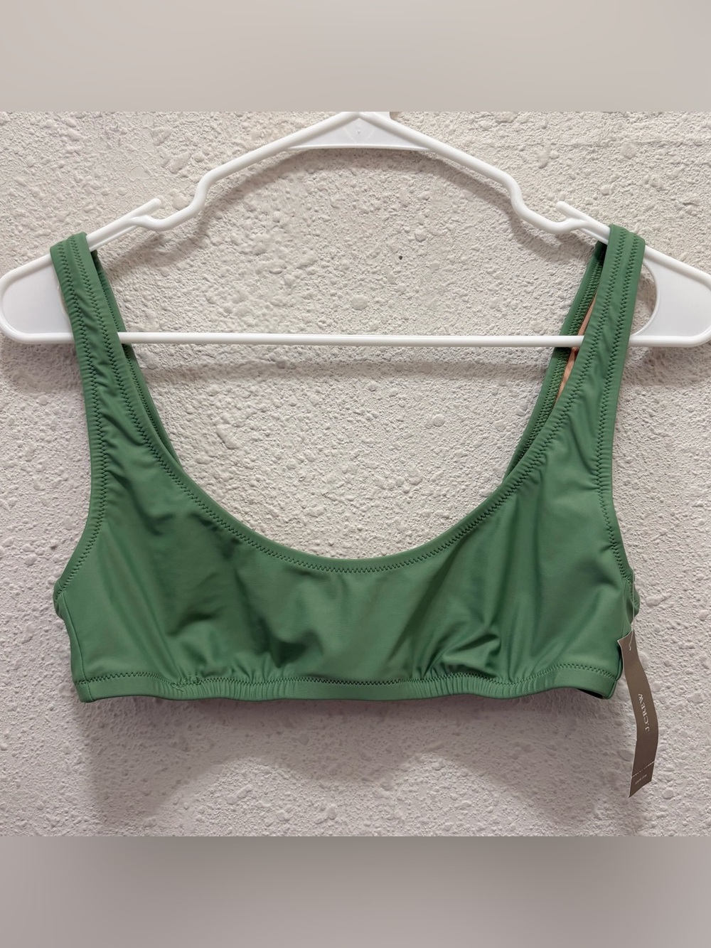 J.Crew Heritage Scoop Neck Bikini Top in Green NWT M